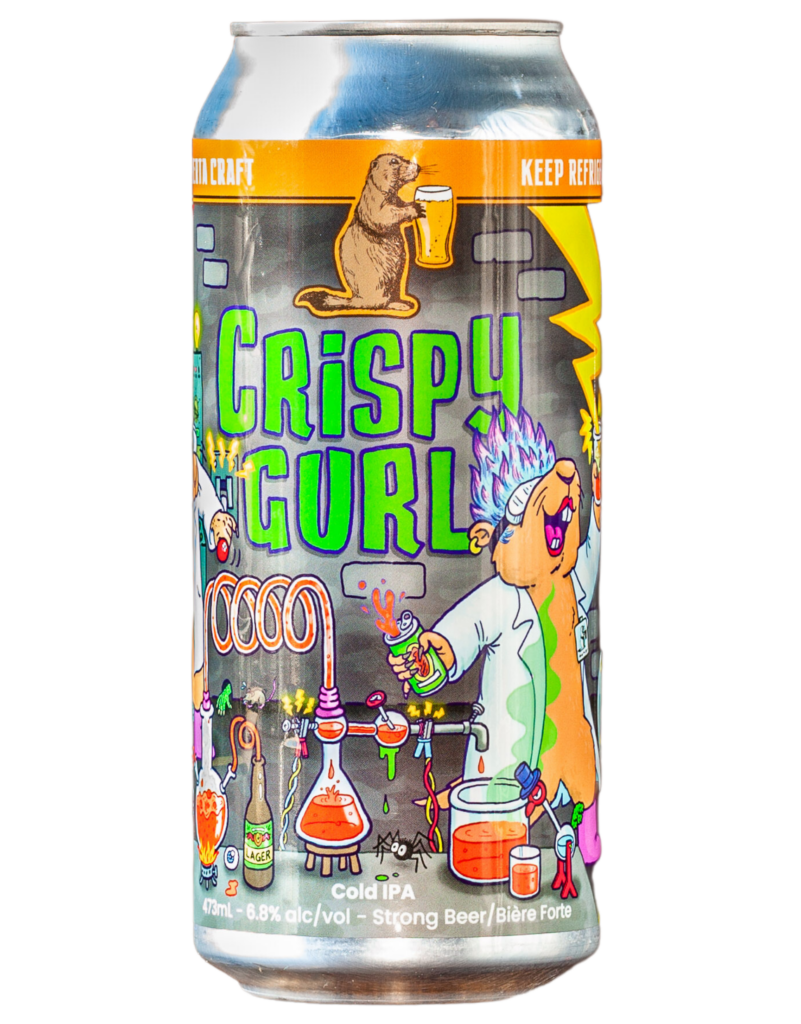 Crispy Gurl Cold IPA in a 473mL can by Prairie Dog Brewing.