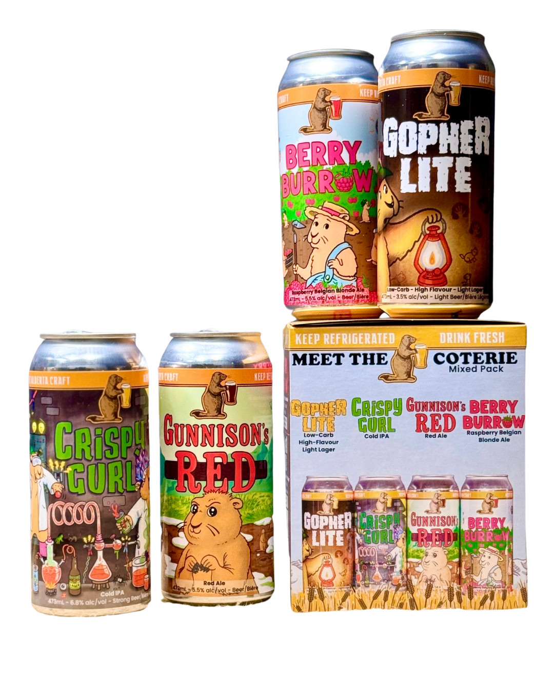 Coterie Beer Pack with Transparent Background