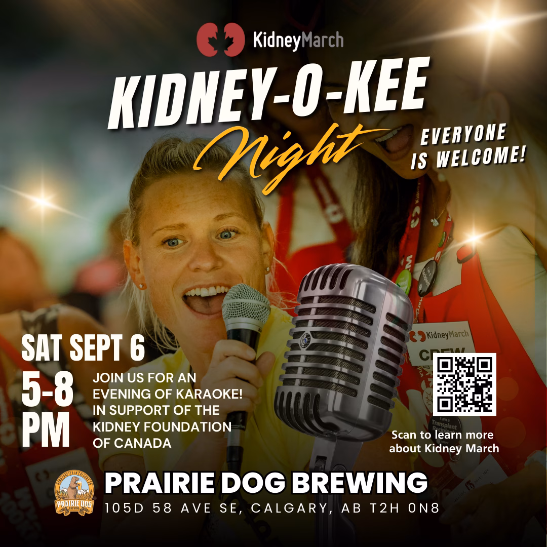 Kidney-o-kee poster with details about the kidney march Day Zero