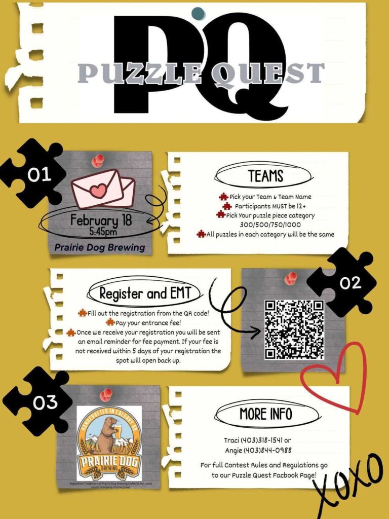 Puzzle Quest Event Poster with QR code to buy tickets