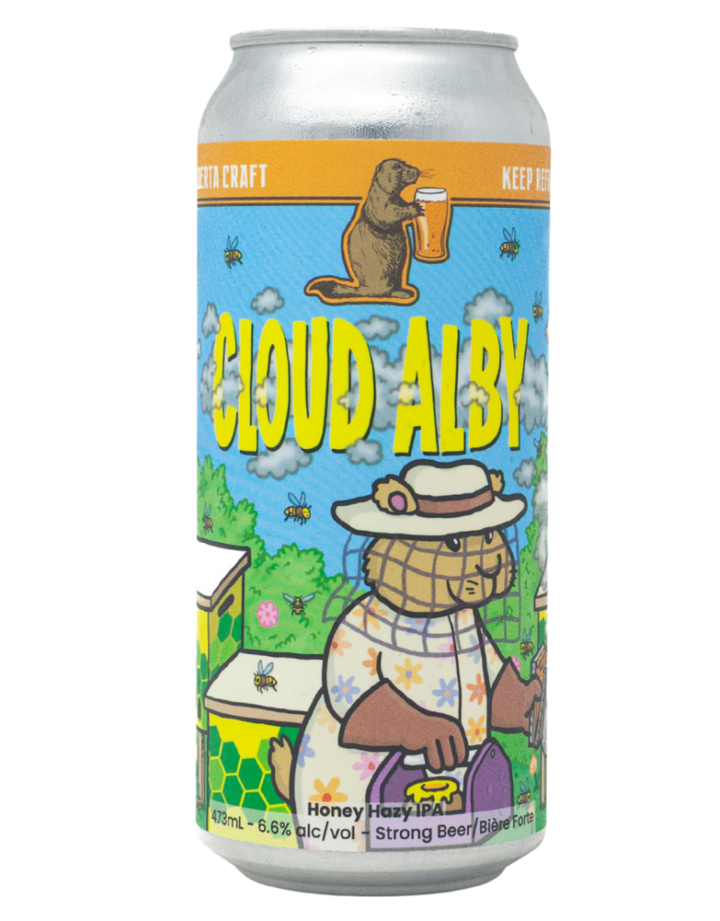 Cloud Alby 473 mL Can Prairie Dog Brewing's Cloud Alby Hazy IPA w/Raw Honey in a 473 mL can.